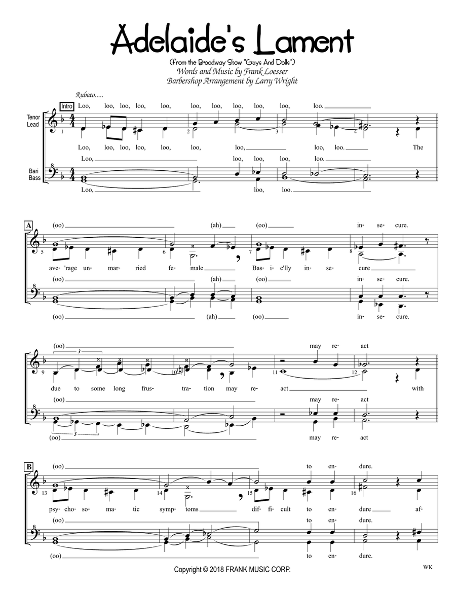 Adelaide S Lament Adelaide S Lament SSAA scores gallery preview page 1