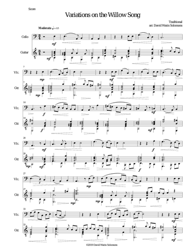 Variations on the Willow Song for cello and guitar