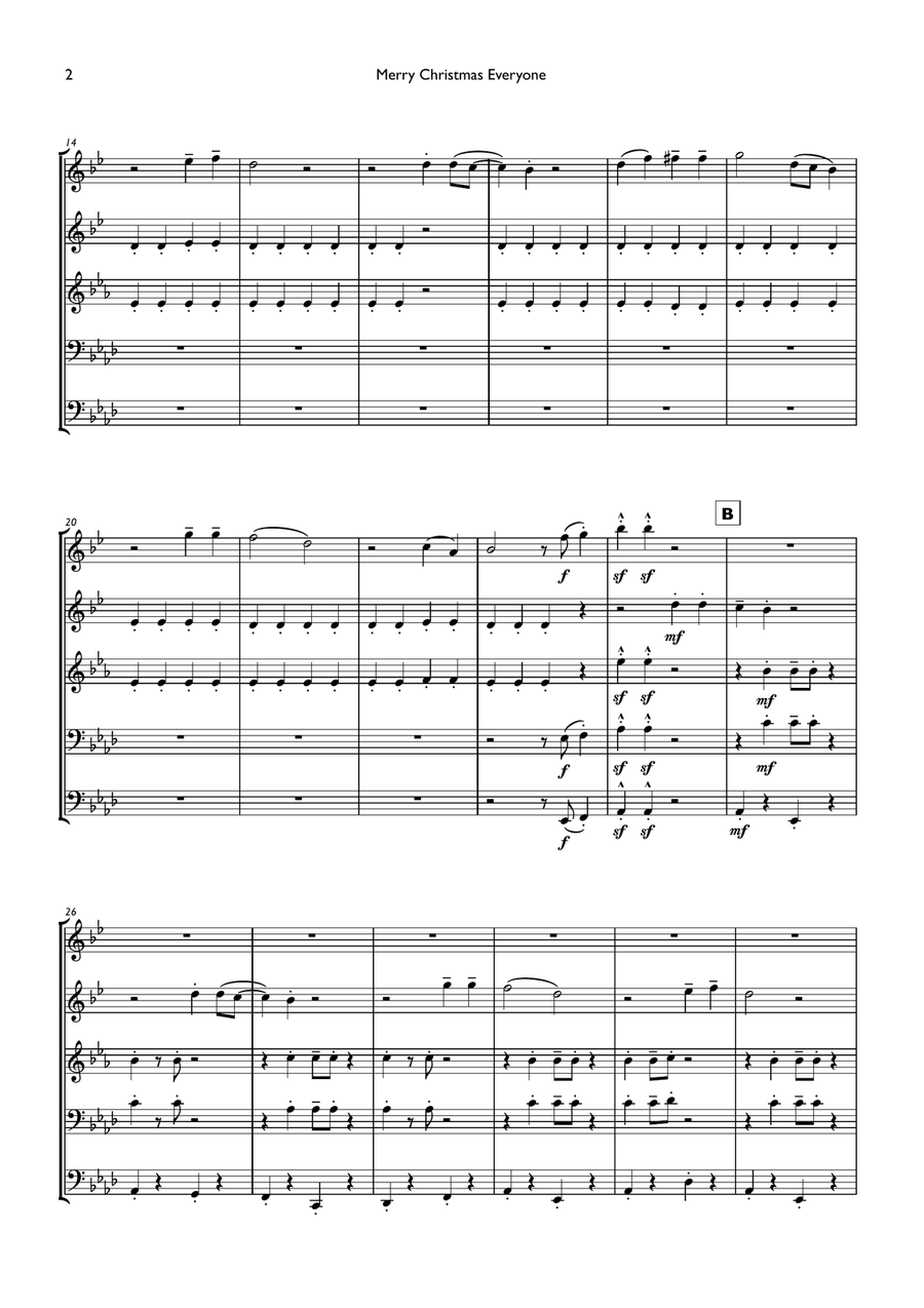 Merry Christmas Everyone Merry Christmas Everyone Brass Ensemble scores gallery preview page 2