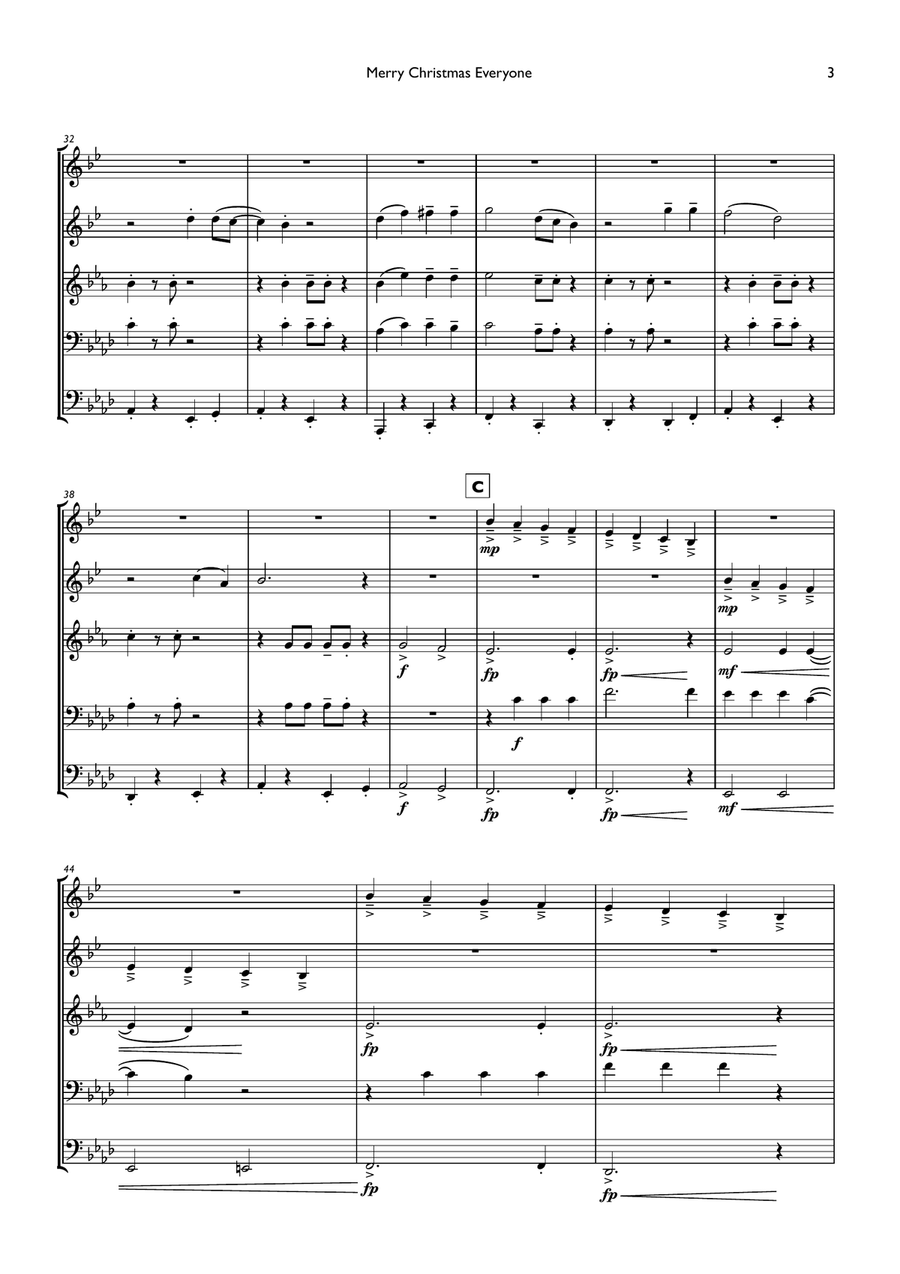 Merry Christmas Everyone Merry Christmas Everyone Brass Ensemble scores gallery preview page 3