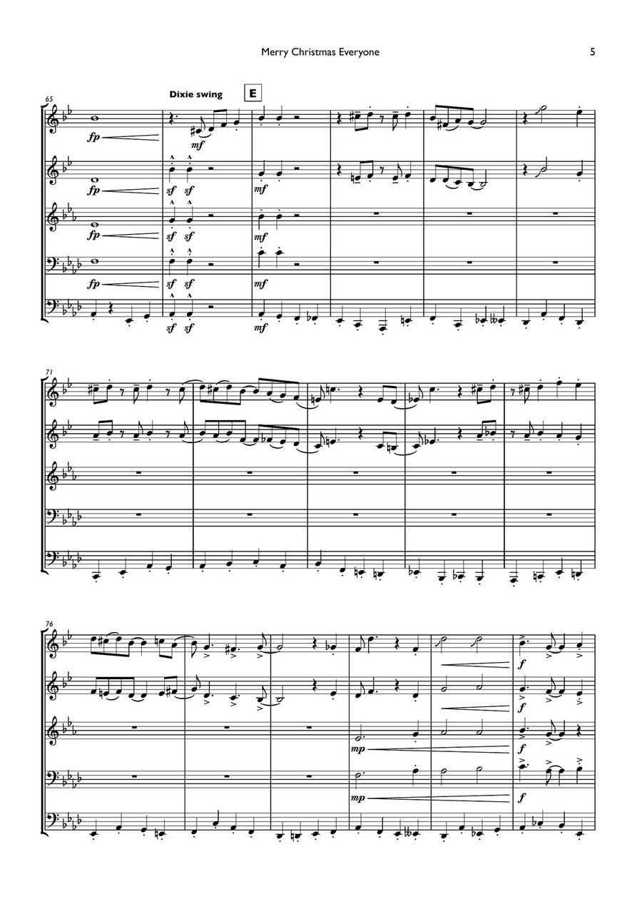 Merry Christmas Everyone Merry Christmas Everyone Brass Ensemble scores gallery preview page 5
