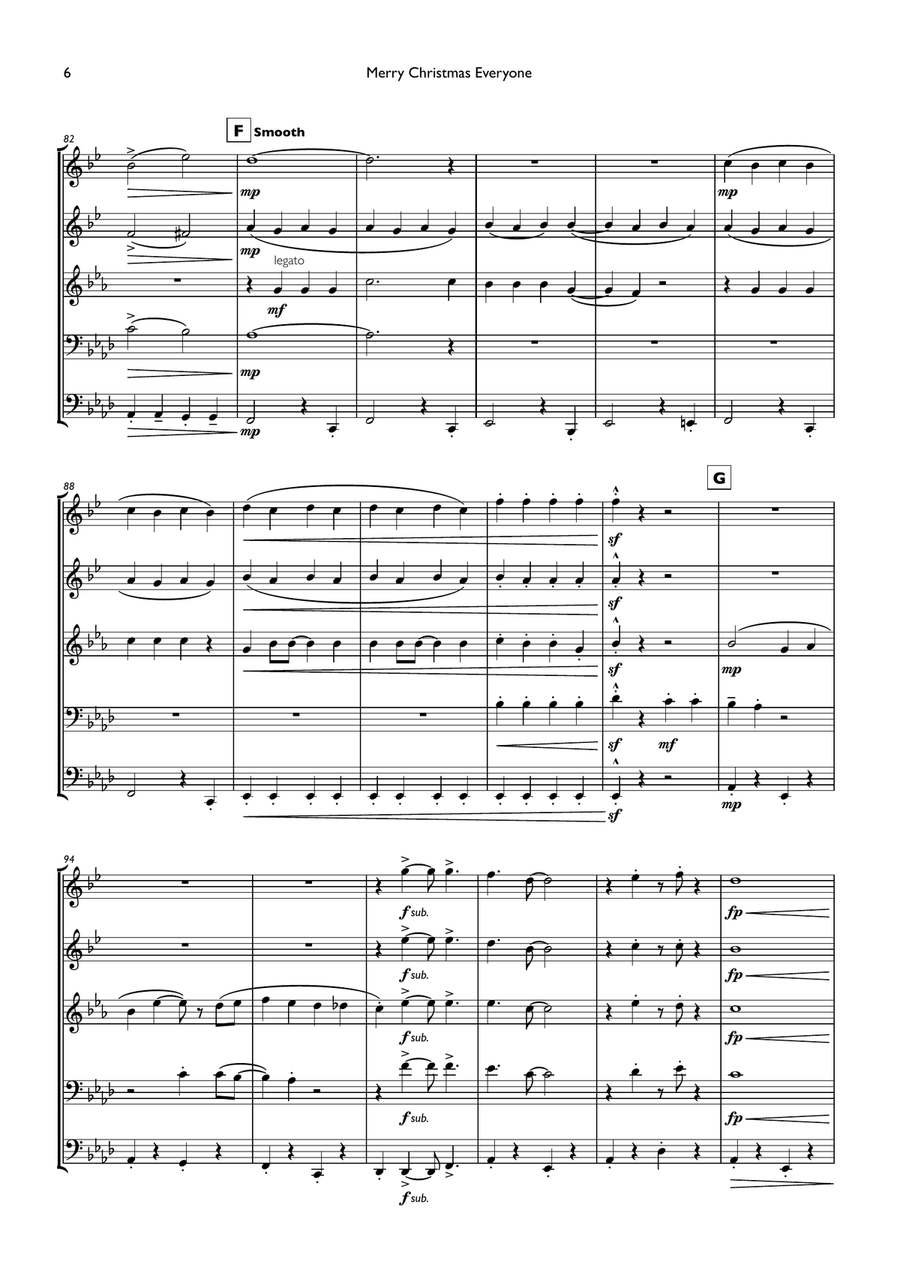 Merry Christmas Everyone Merry Christmas Everyone Brass Ensemble scores gallery preview page 6