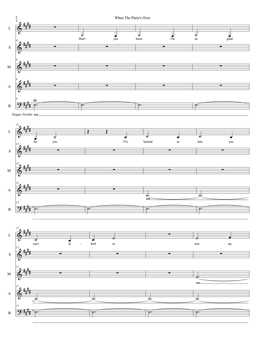 When The Party's Over When The Party's Over 3-Part scores gallery preview page 2