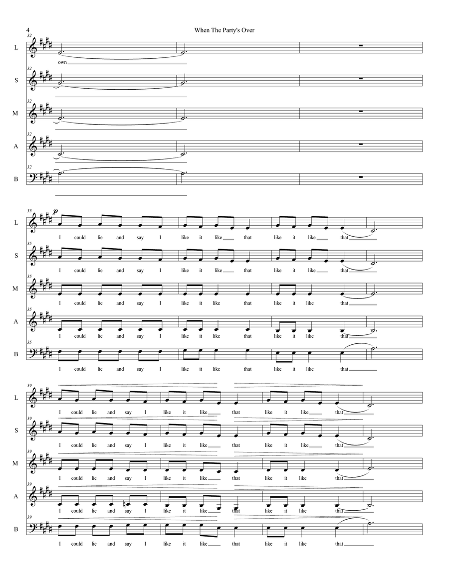 When The Party's Over When The Party's Over 3-Part scores gallery preview page 4