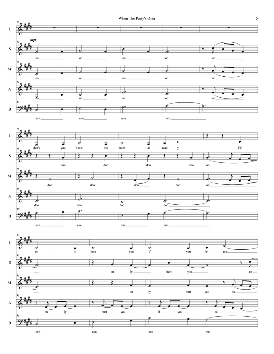 When The Party's Over When The Party's Over 3-Part scores gallery preview page 5