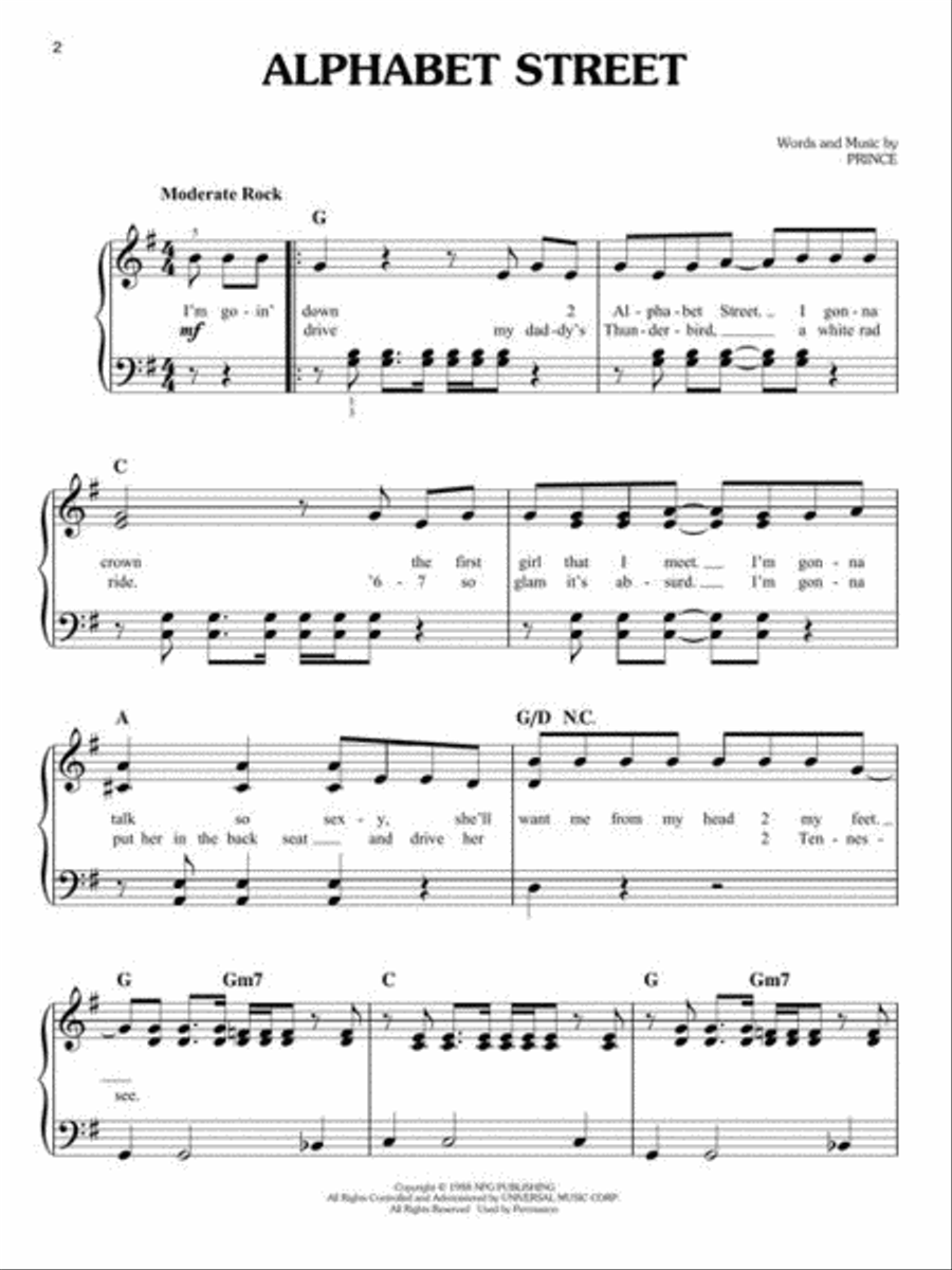 Prince – Ultimate Prince – Ultimate Easy Piano scores gallery preview page 5