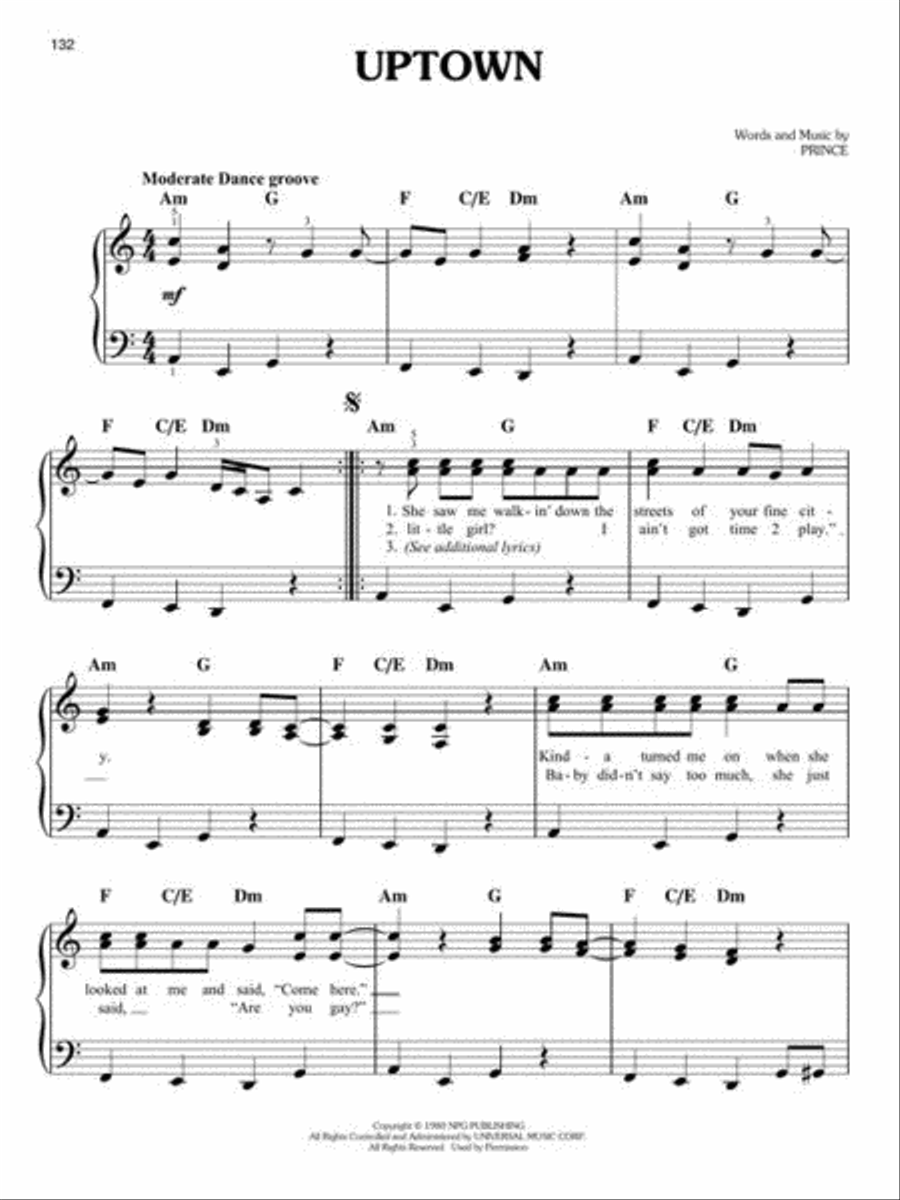 Prince – Ultimate Prince – Ultimate Easy Piano scores gallery preview page 7