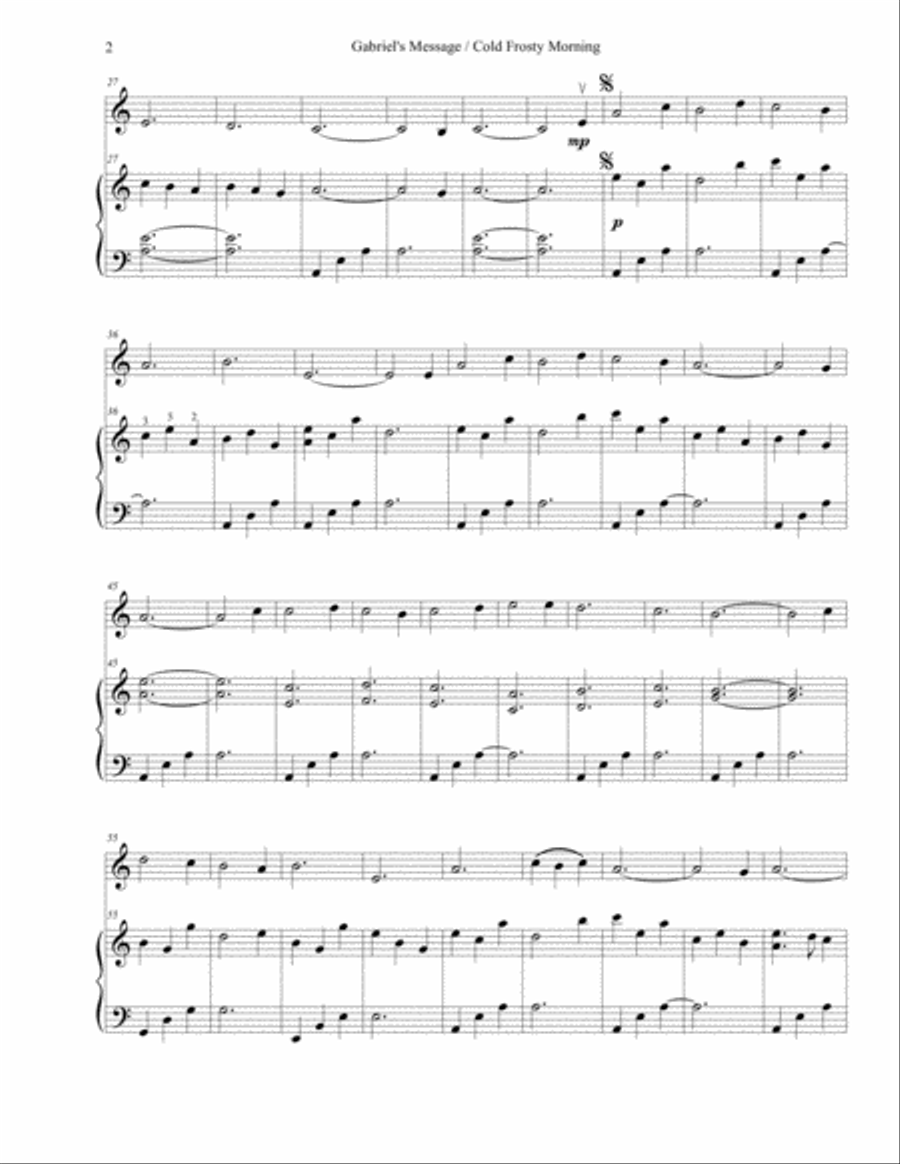 Gabriel's Message / Cold Frosty Morning Violin Solo scores gallery preview page 2