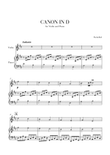 Canon in D for Violin and Piano