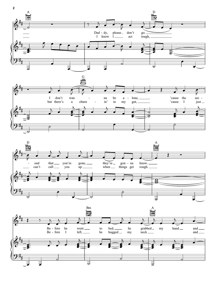 Even Though I'm Leaving Even Though I'm Leaving Piano, Vocal, Guitar scores gallery preview page 2