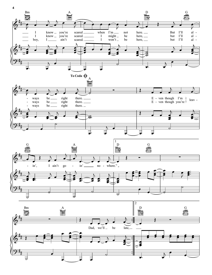 Even Though I'm Leaving Even Though I'm Leaving Piano, Vocal, Guitar scores gallery preview page 4