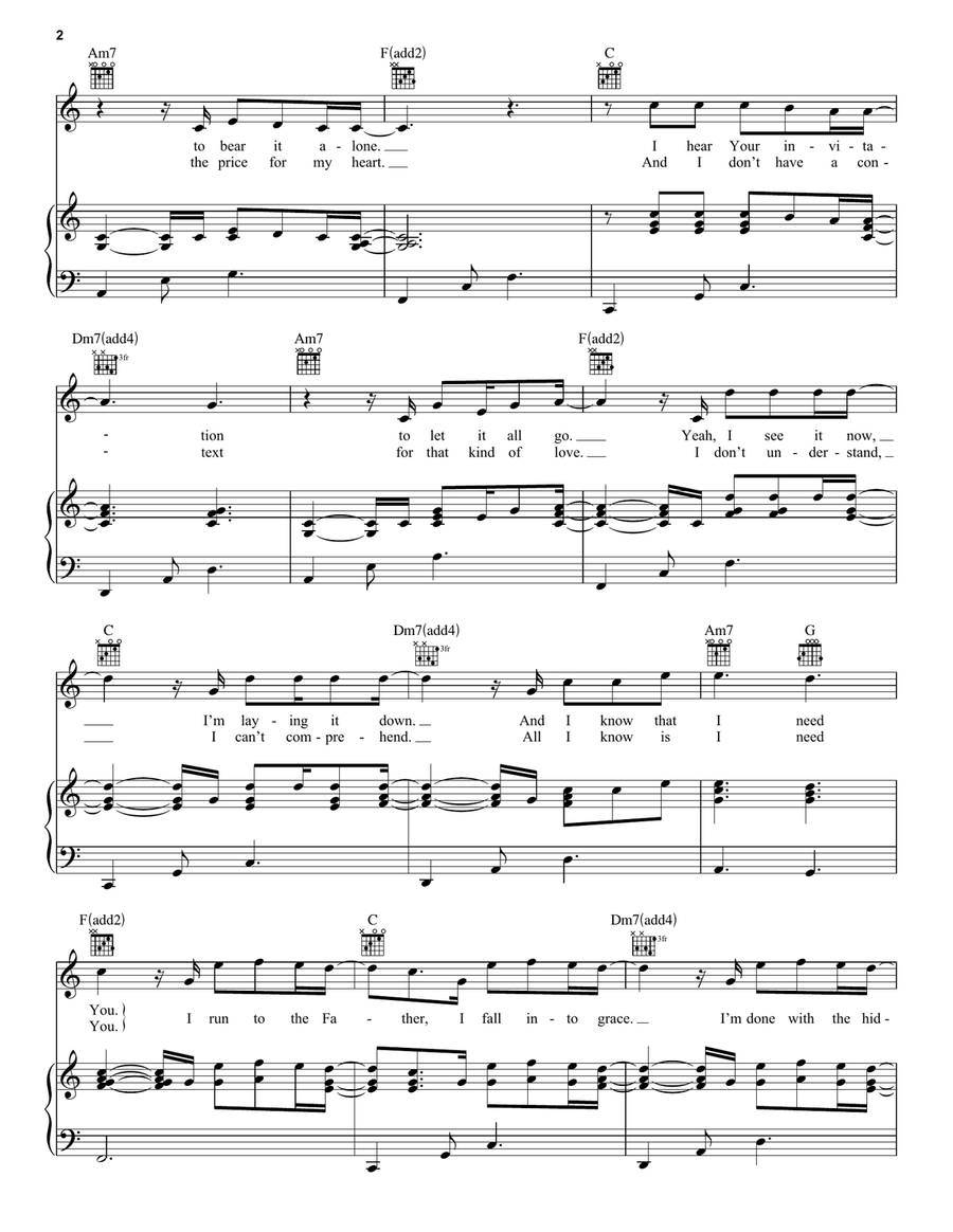 Run To The Father Run To The Father Piano, Vocal, Guitar scores gallery preview page 2