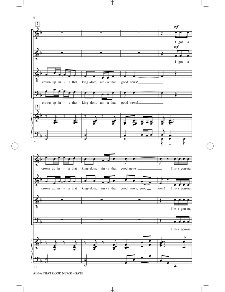 Ain'a That Good News! (arr. Victor C. Johnson) 4-Part scores gallery preview page 2