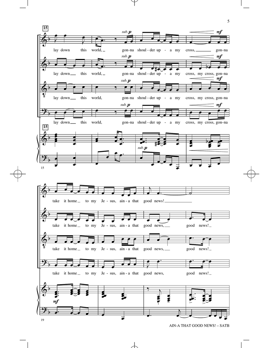 Ain'a That Good News! (arr. Victor C. Johnson) 4-Part scores gallery preview page 3