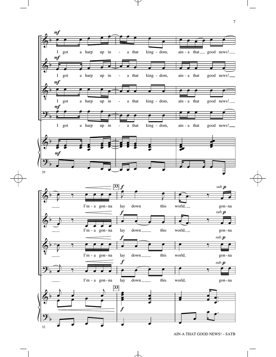 Ain'a That Good News! (arr. Victor C. Johnson) 4-Part scores gallery preview page 5