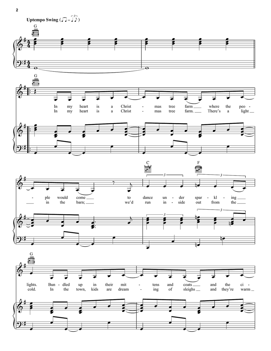 Christmas Tree Farm Christmas Tree Farm Piano, Vocal, Guitar scores gallery preview page 2