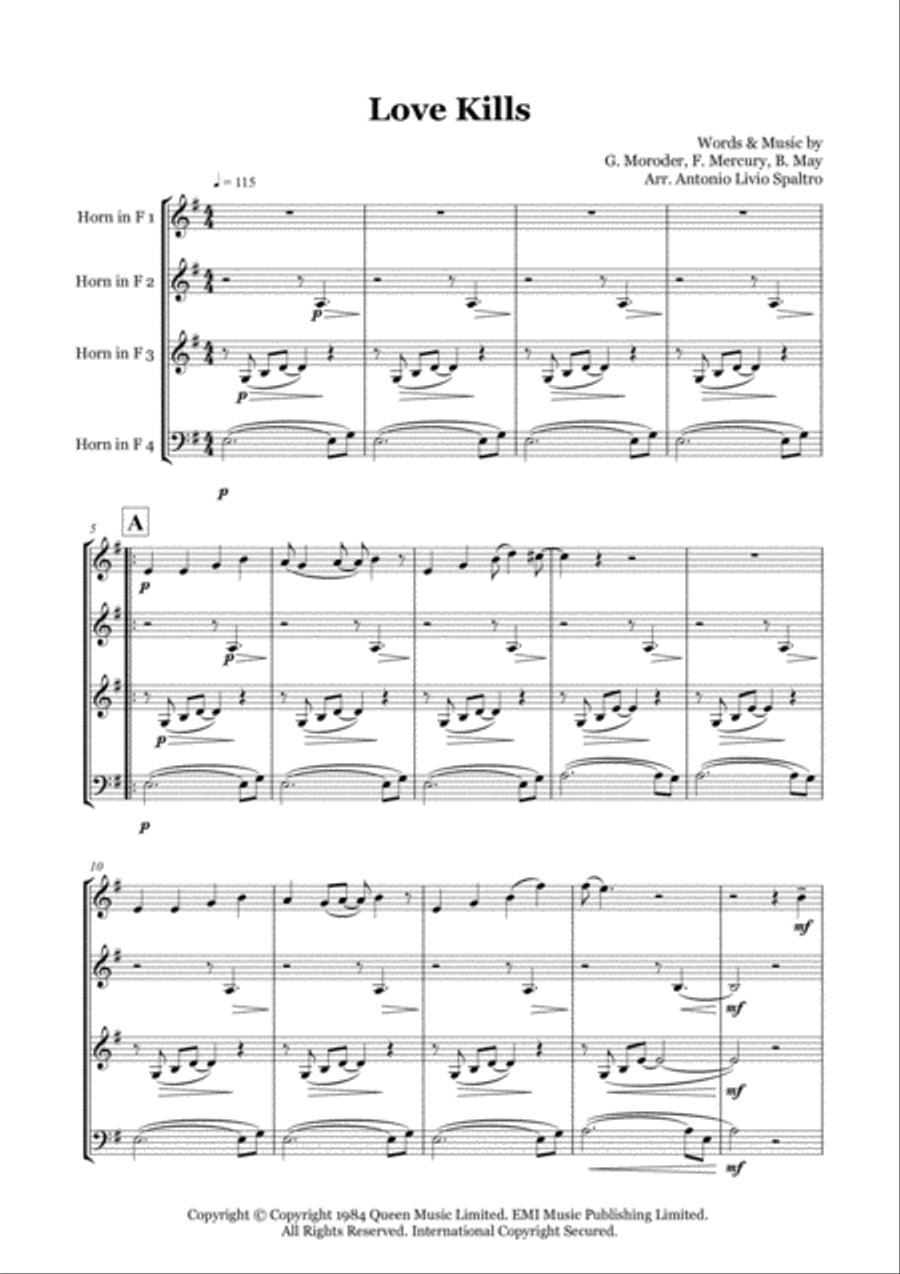 Love Kills (the Ballad) Horn scores gallery preview page 2