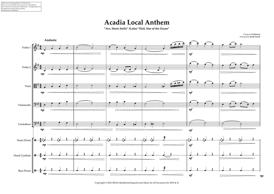 Arcadian Local Anthem for String Orchestra (MFAO World National Anthem Series) String Orchestra scores gallery preview page 2