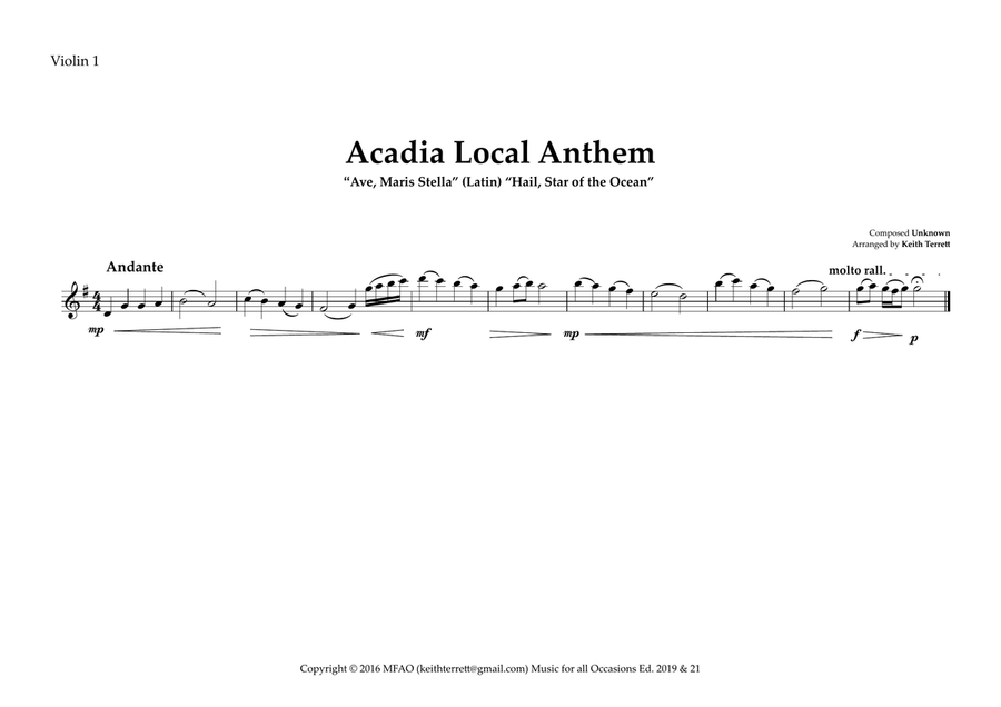 Arcadian Local Anthem for String Orchestra (MFAO World National Anthem Series) String Orchestra scores gallery preview page 4