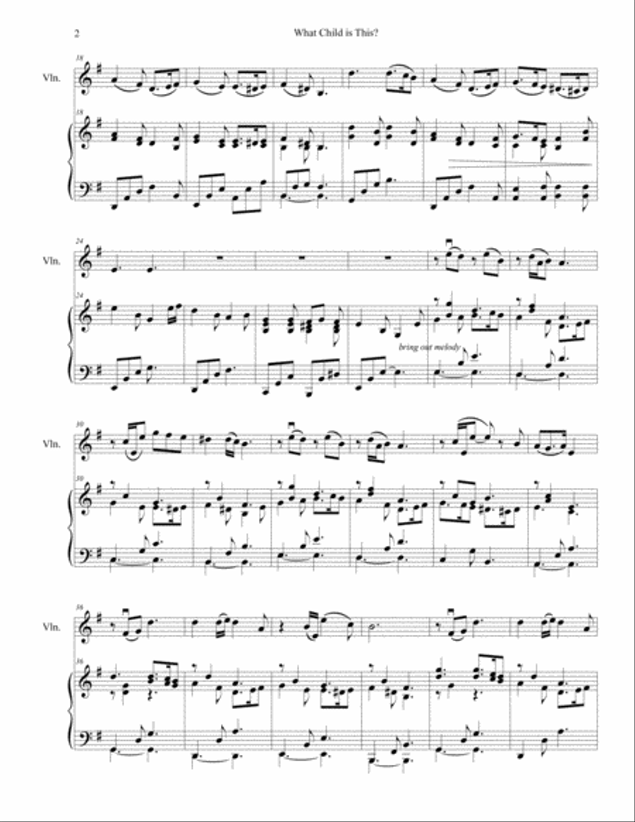What Child is This? Violin Solo scores gallery preview page 2