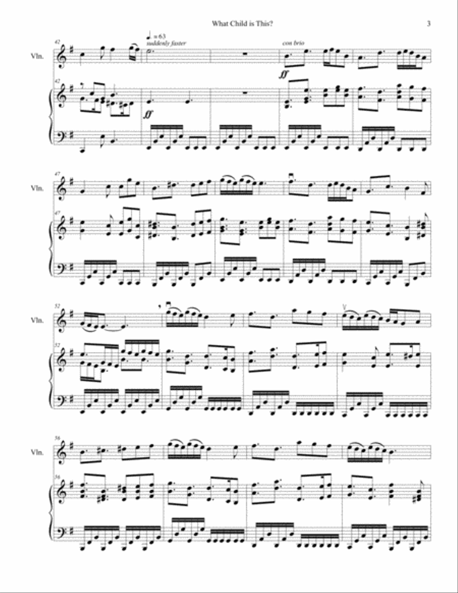 What Child is This? Violin Solo scores gallery preview page 3