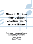 Missa in G minor from Johann Sebastian Bach's music library