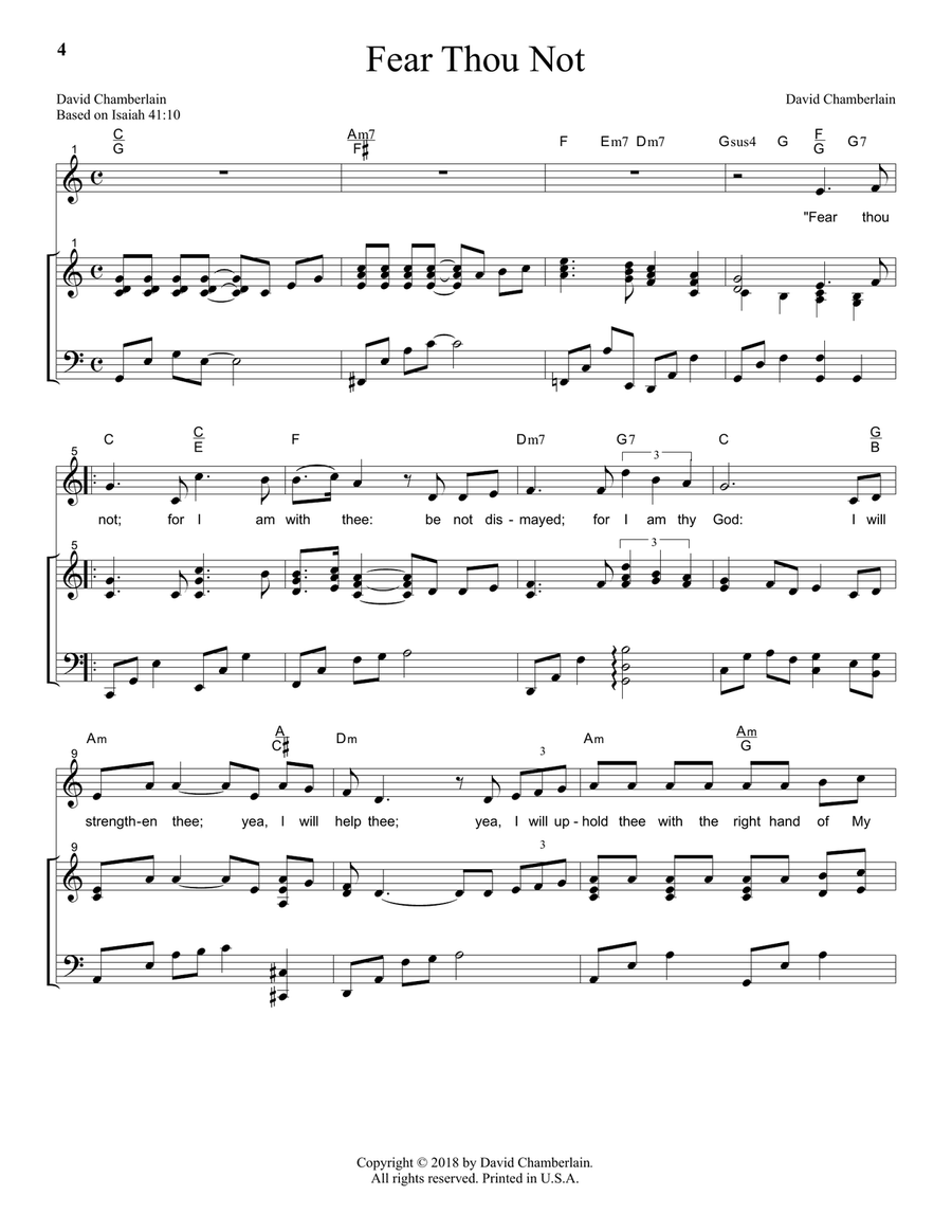 Songs Of Faith Volume 1 - Easy Songs for Choirs, Groups, and Soloists 4-Part scores gallery preview page 4