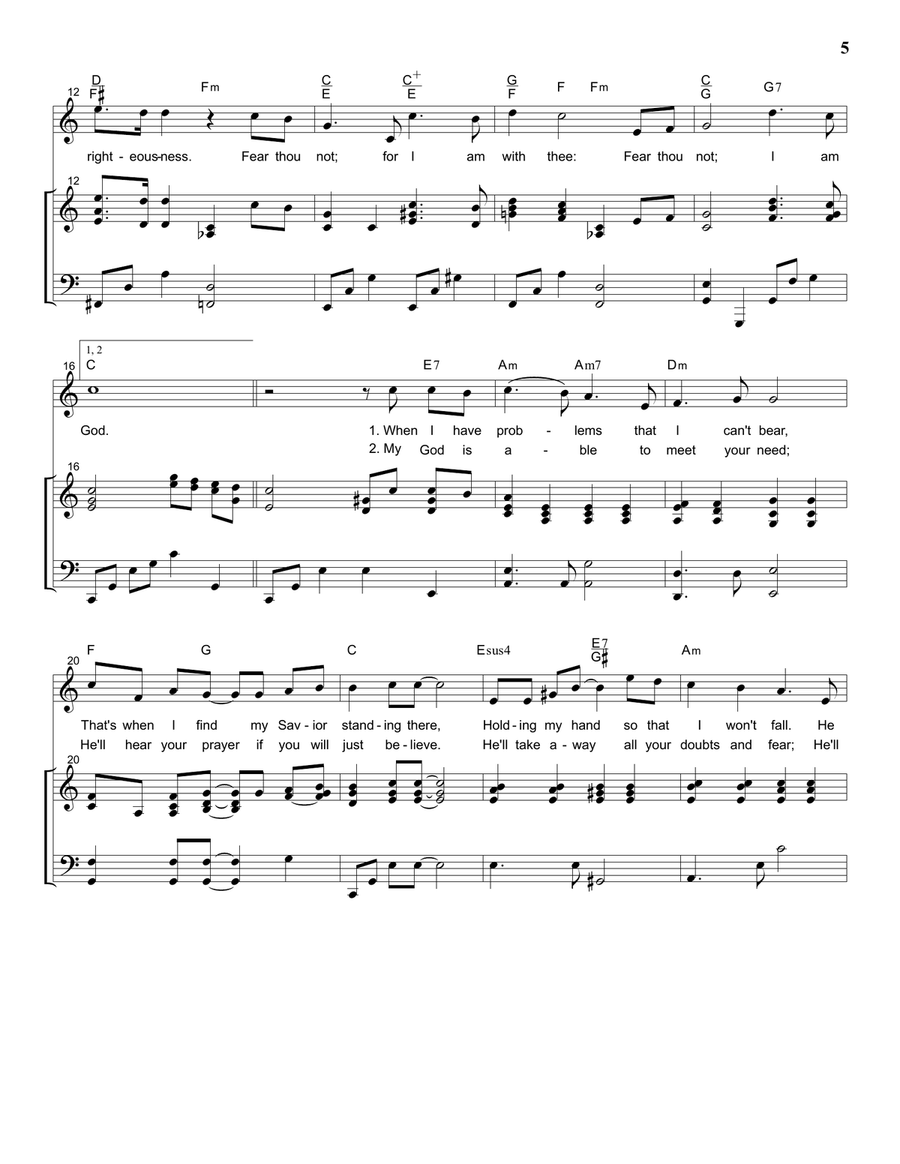Songs Of Faith Volume 1 - Easy Songs for Choirs, Groups, and Soloists 4-Part scores gallery preview page 5