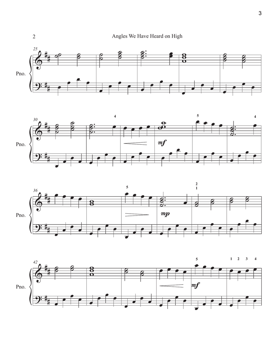 Angels We have Heard on High with The Pachelbel Canon Piano Solo scores gallery preview page 3