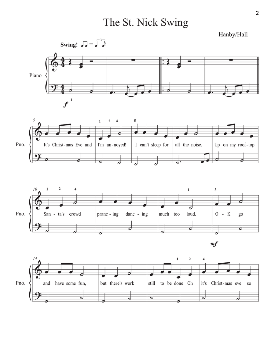 Up On The Housetop/The Saint Nick Swing Easy Piano scores gallery preview page 2