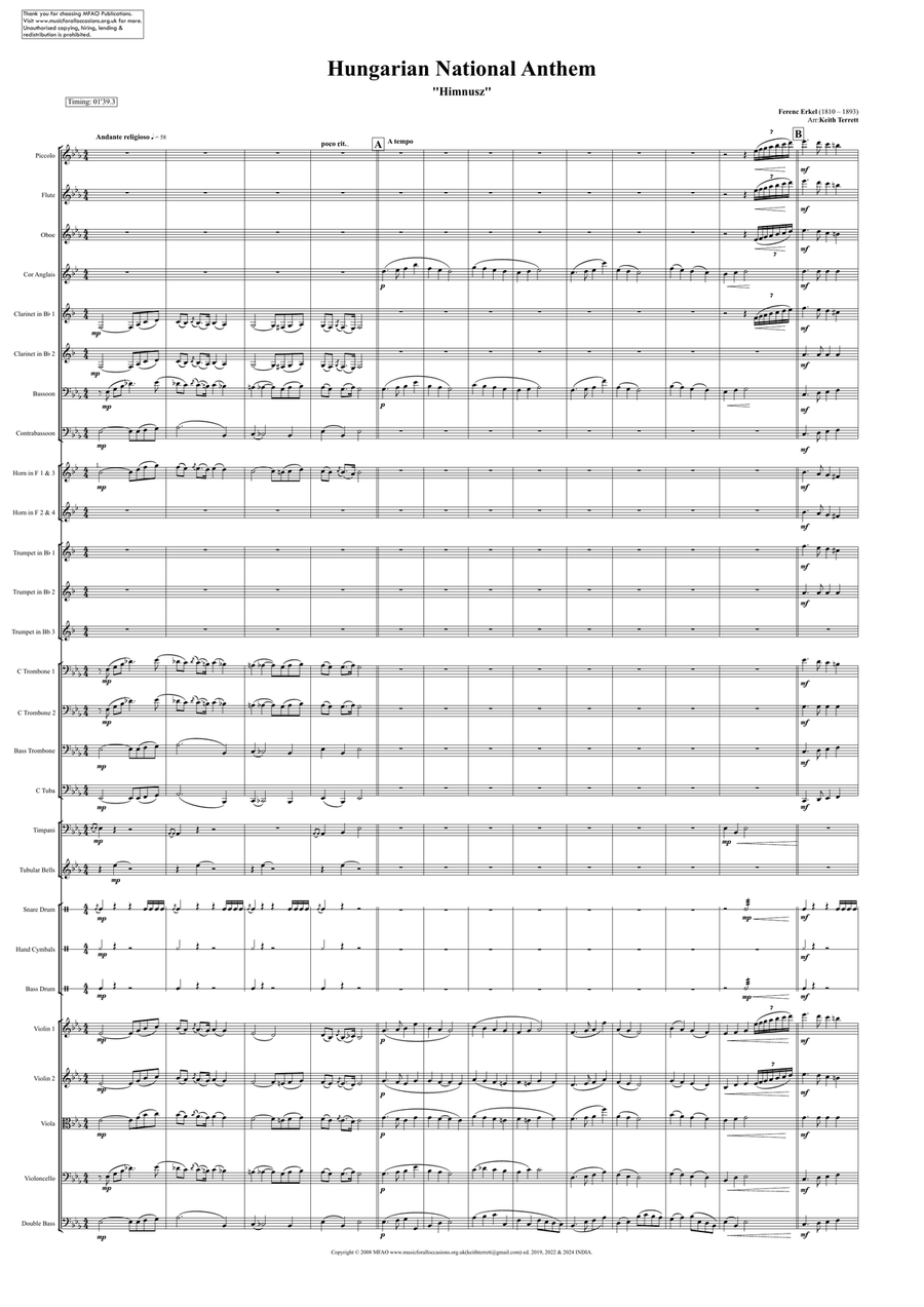 Hungarian National Anthem Hungarian National Anthem (Orchestre national d'Île-de-France Edition) Full Orchestra scores gallery preview page 2