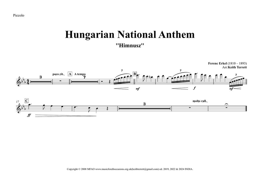 Hungarian National Anthem Hungarian National Anthem (Orchestre national d'Île-de-France Edition) Full Orchestra scores gallery preview page 4