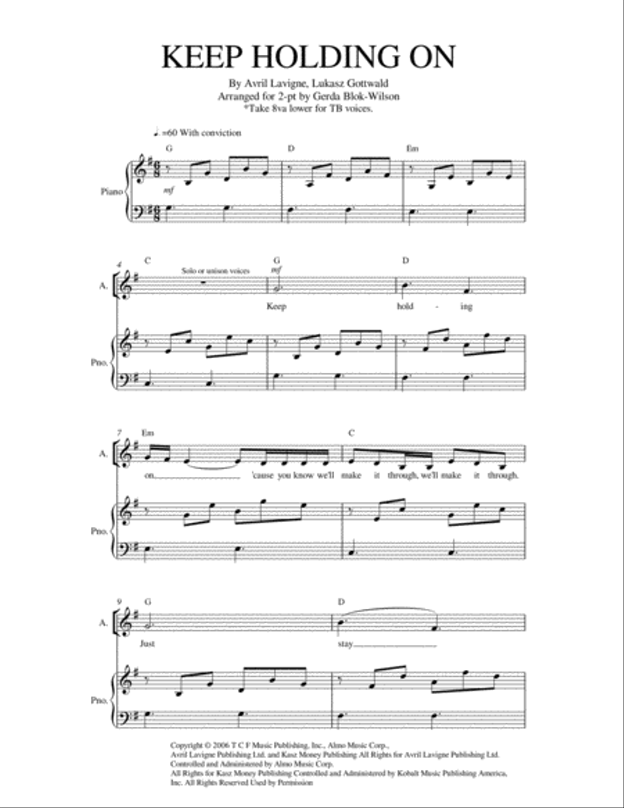 Keep Holding On SA scores gallery preview page 1