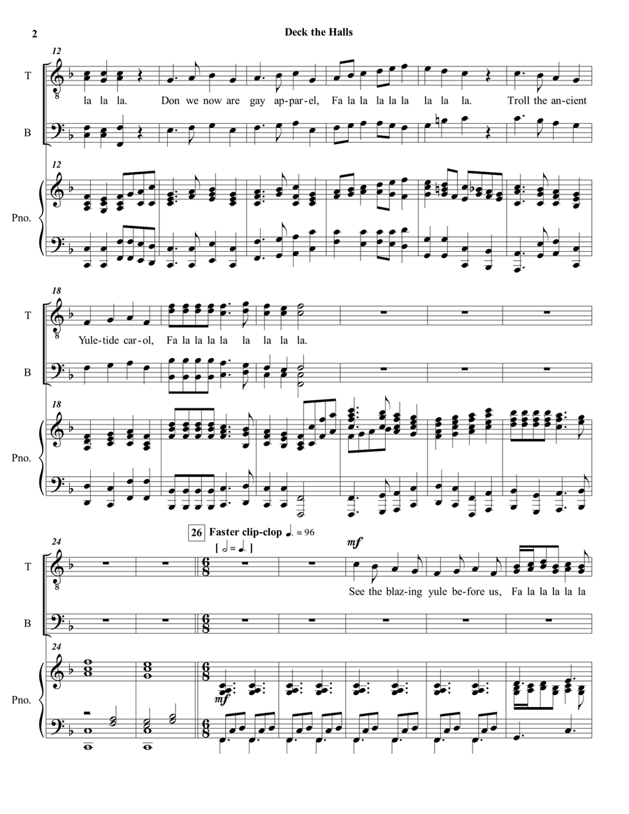 Deck the Halls Deck the Halls TTBB scores gallery preview page 2
