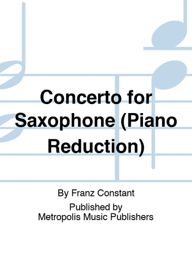 Concerto for Saxophone (Piano Reduction)