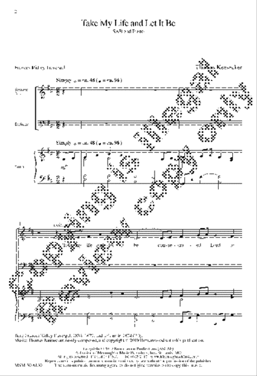 Take My Life and Let It Be 3-Part scores gallery preview page 2