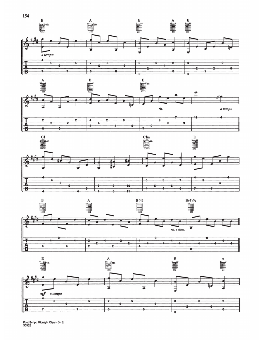 Post Script: Midnight Clear Guitar Tablature scores gallery preview page 2