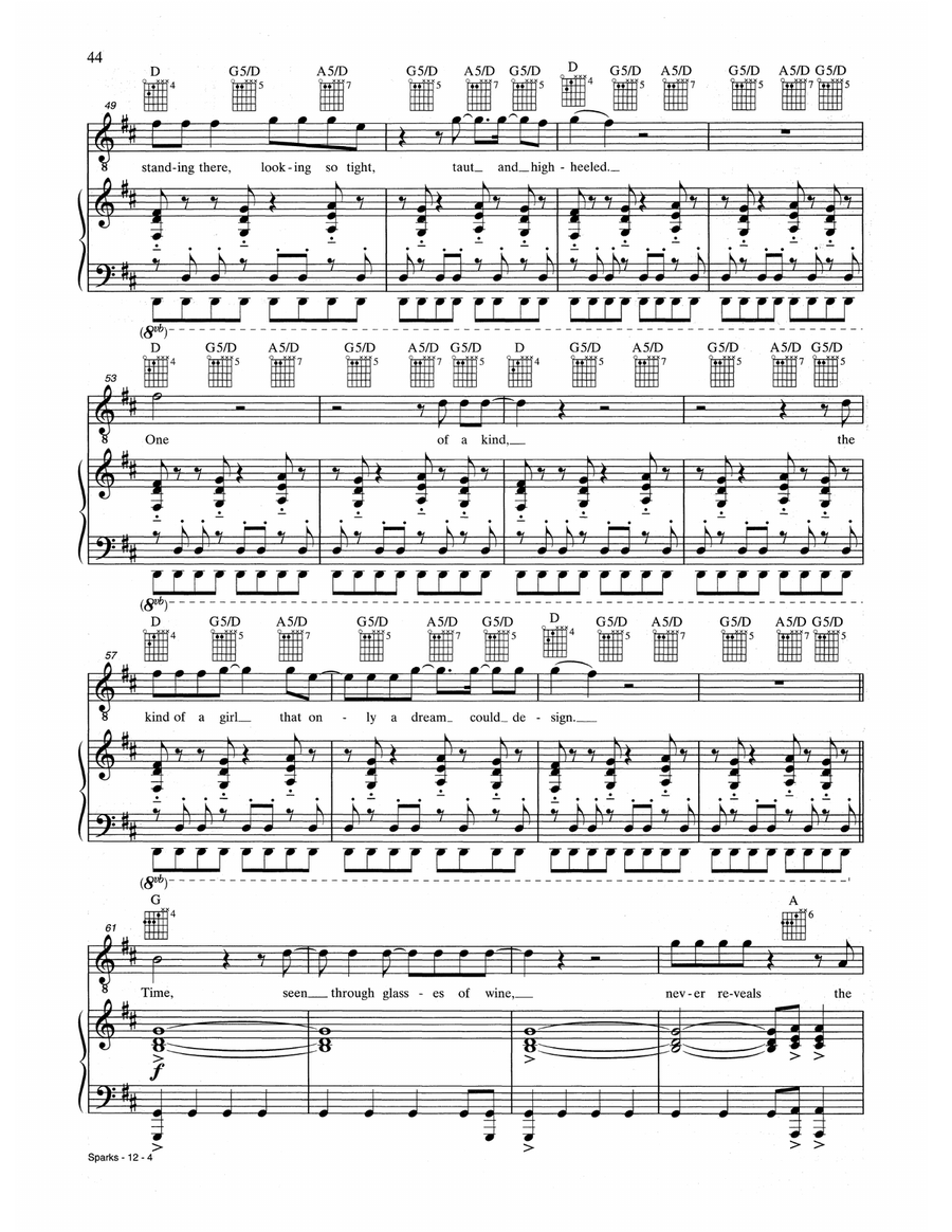 Sparks Sparks Piano, Vocal, Guitar scores gallery preview page 4