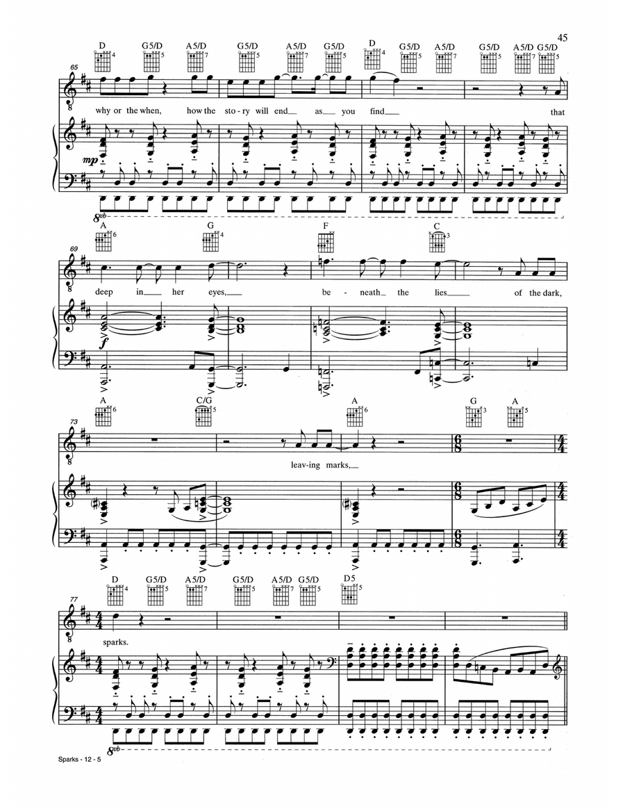 Sparks Sparks Piano, Vocal, Guitar scores gallery preview page 5