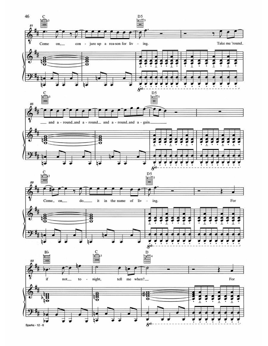 Sparks Sparks Piano, Vocal, Guitar scores gallery preview page 6