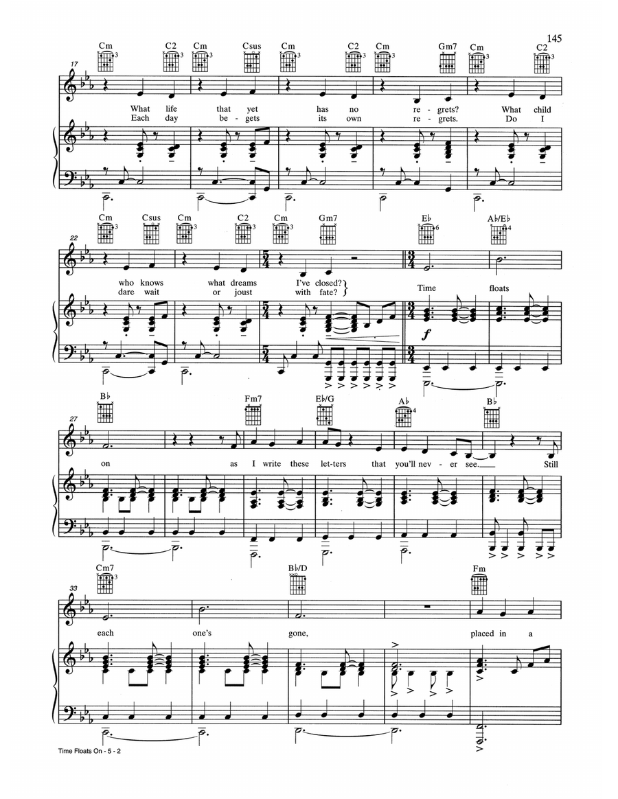 Time Floats On Time Floats On Piano, Vocal, Guitar scores gallery preview page 2