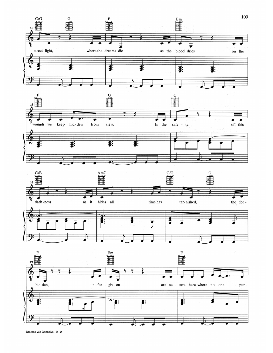 Dreams We Conceive Dreams We Conceive Piano, Vocal, Guitar scores gallery preview page 2