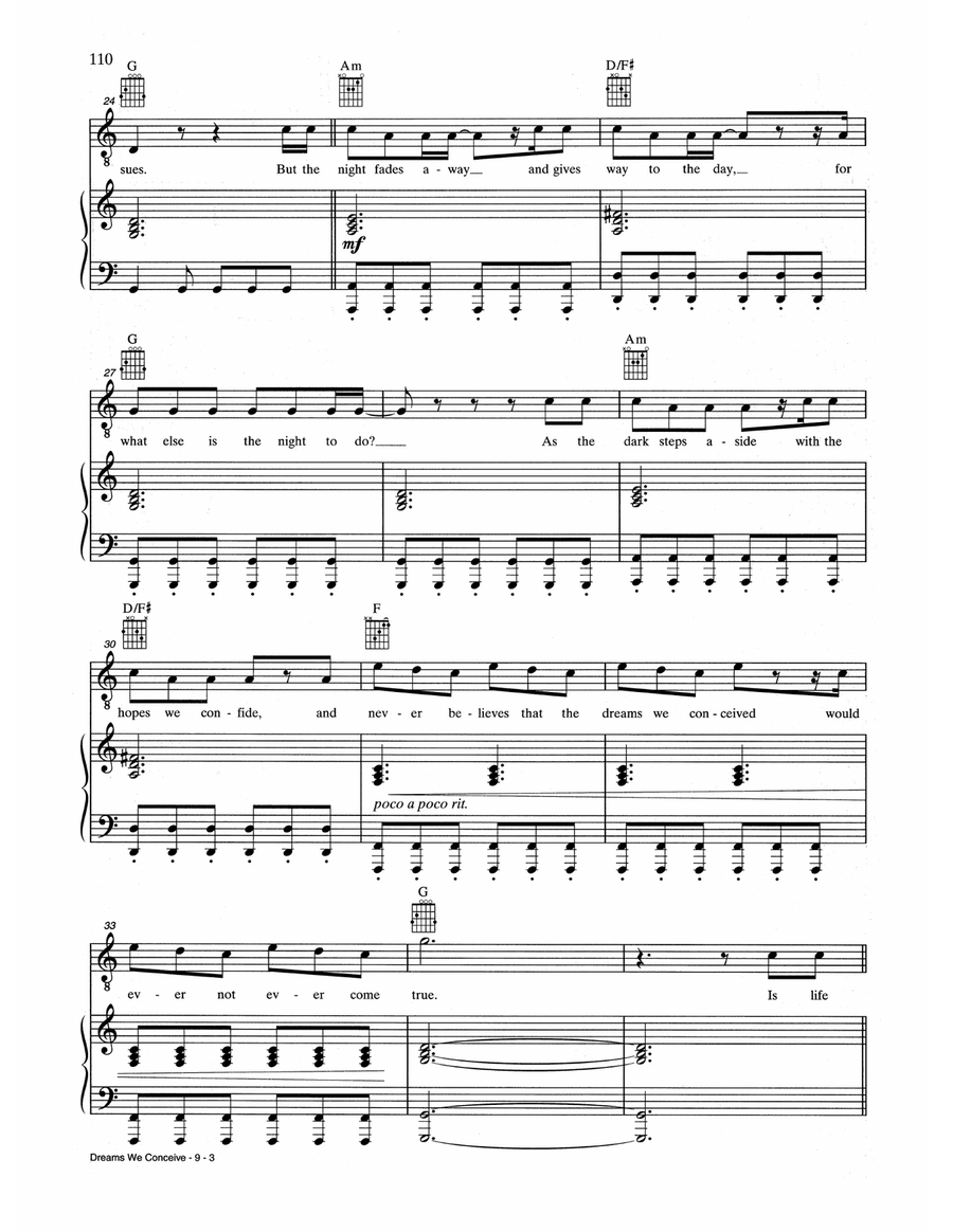 Dreams We Conceive Dreams We Conceive Piano, Vocal, Guitar scores gallery preview page 3