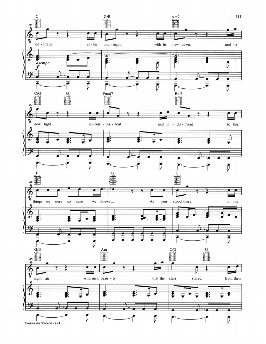 Dreams We Conceive Dreams We Conceive Piano, Vocal, Guitar scores gallery preview page 4
