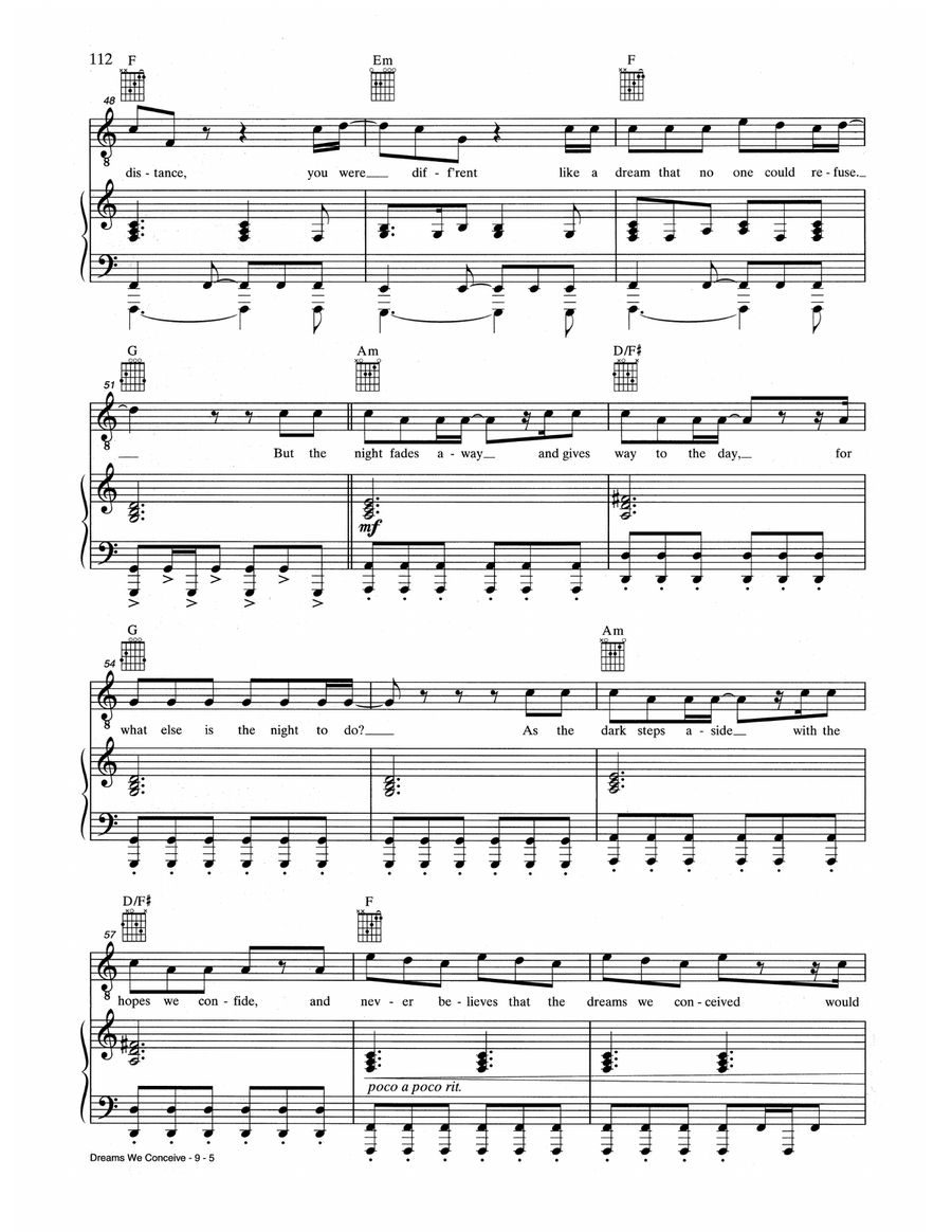 Dreams We Conceive Dreams We Conceive Piano, Vocal, Guitar scores gallery preview page 5