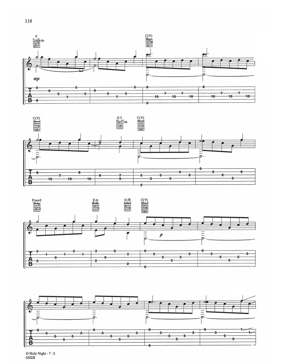 O Holy Night O Holy Night Guitar Tablature scores gallery preview page 2