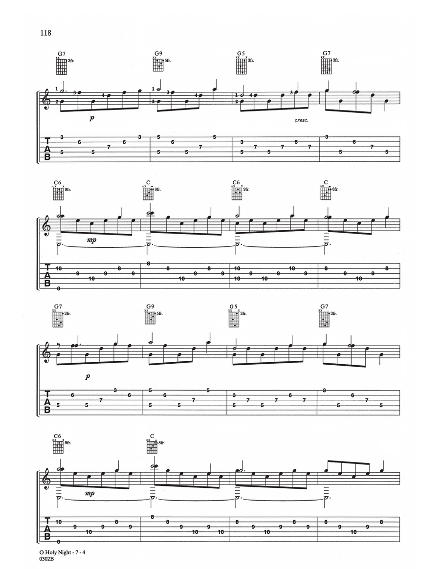 O Holy Night O Holy Night Guitar Tablature scores gallery preview page 4