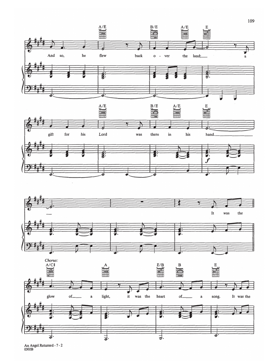 An Angel Returned An Angel Returned Piano, Vocal, Guitar scores gallery preview page 2