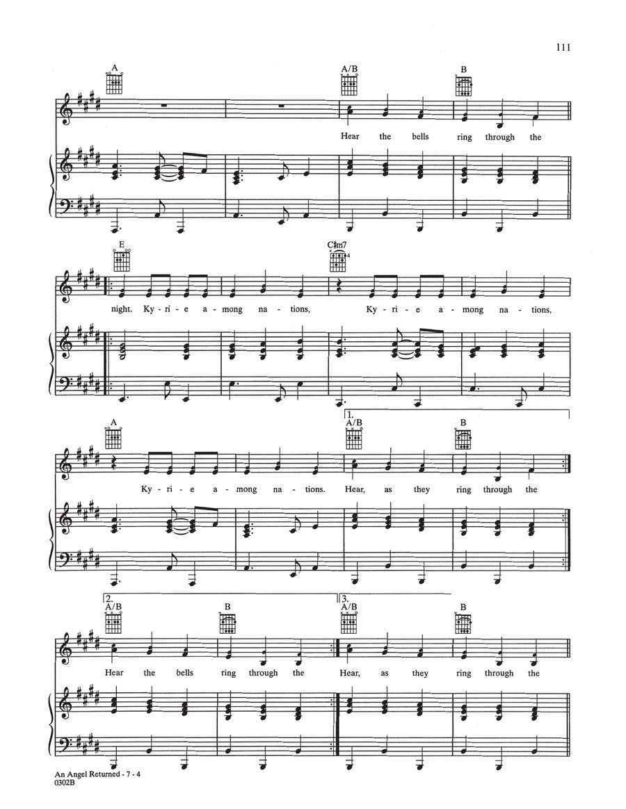 An Angel Returned An Angel Returned Piano, Vocal, Guitar scores gallery preview page 4