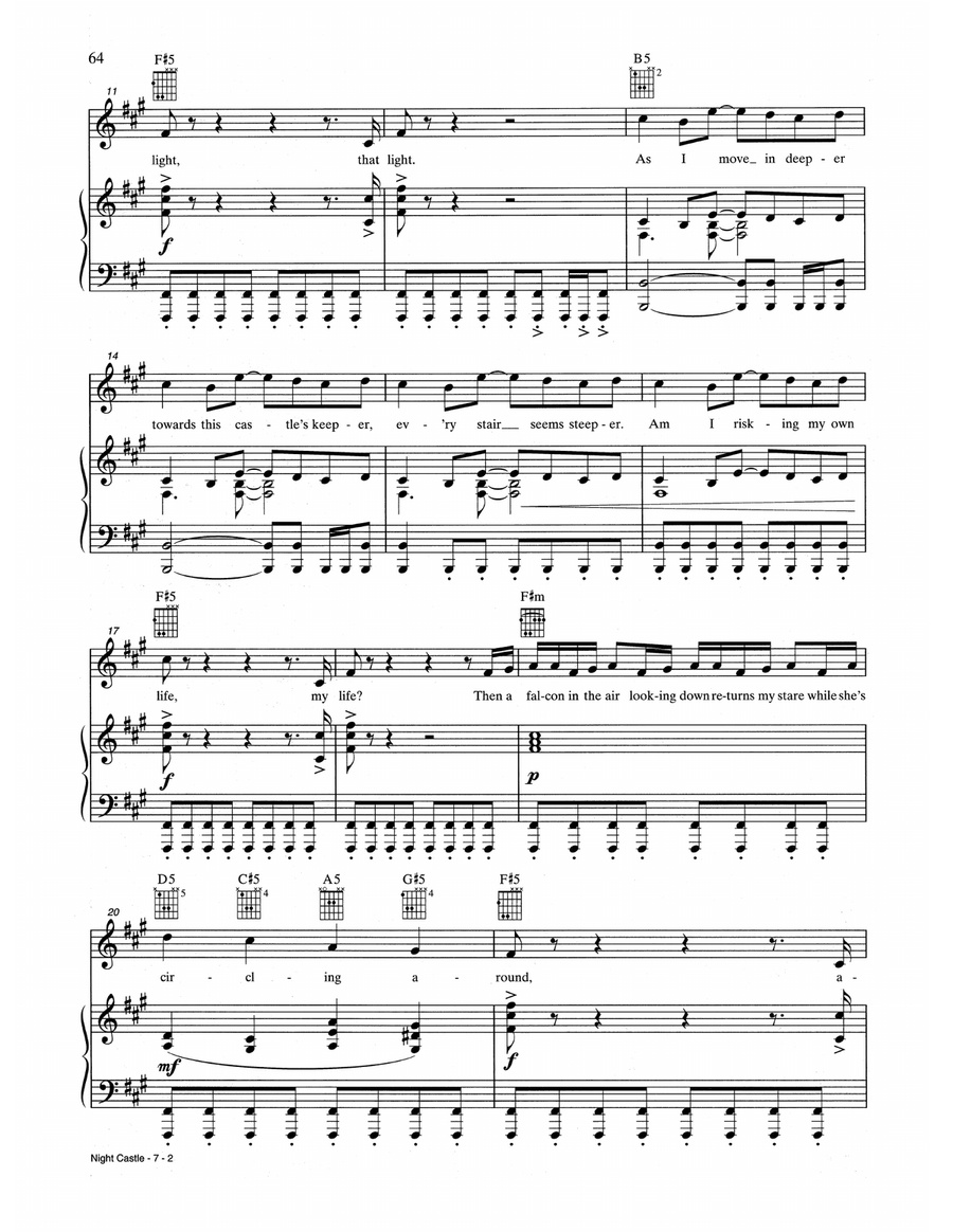 Night Castle Night Castle Piano, Vocal, Guitar scores gallery preview page 2